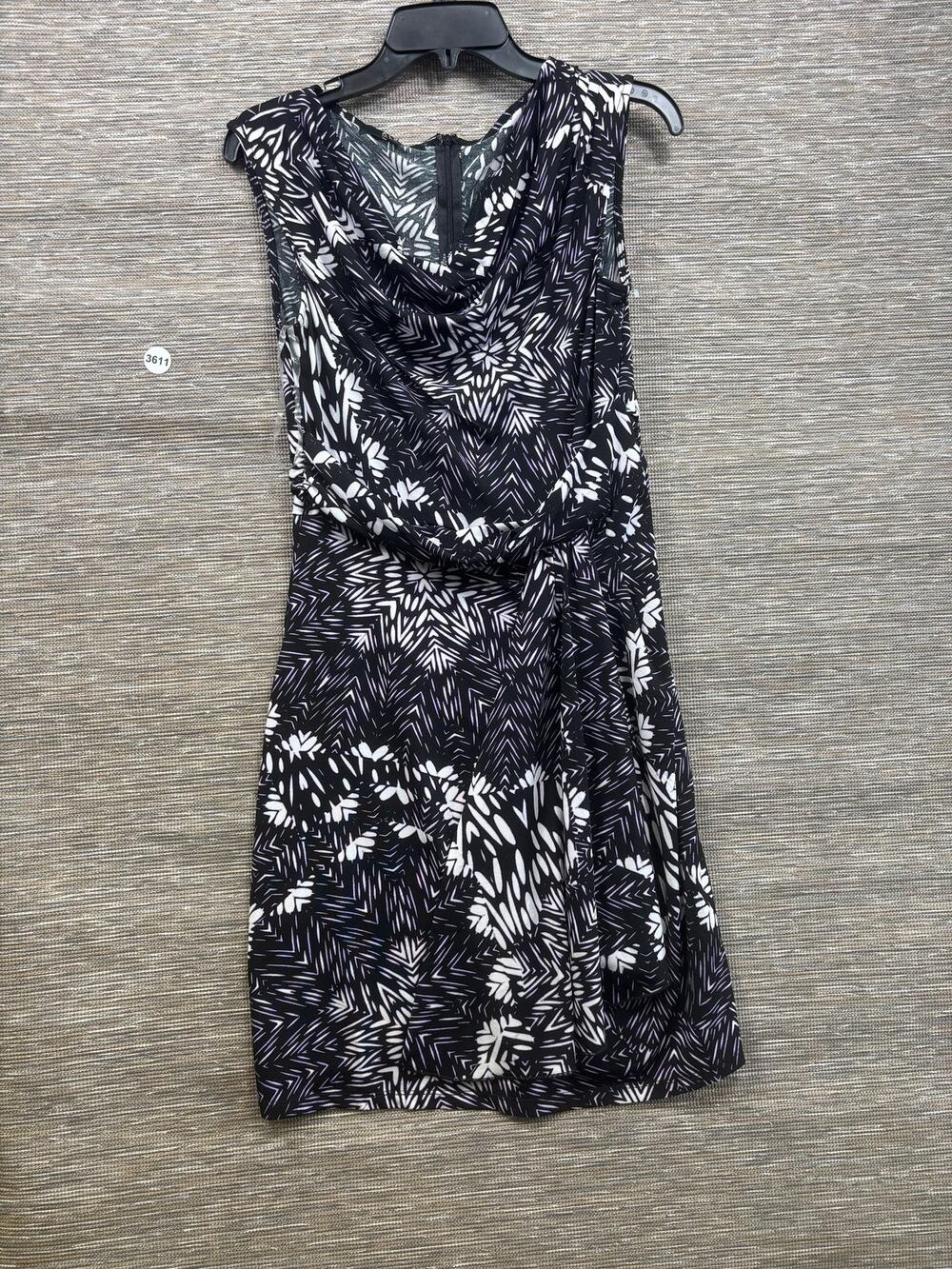 Alex Marie Dress Womens M Black Cowl Neck Sleeveless Jersey Sheath Knee Length